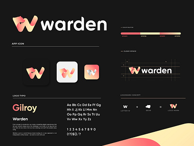 Logo Exploration - Warden branding branding concept character design logo orange privacy wordmark