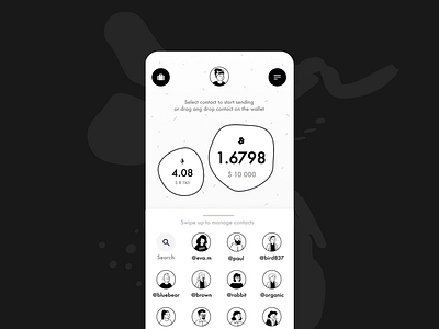 Cryptocurrency Mobile App blackandwhite crypto wallet cryptocurrency mobile mobile app mobile ui mobile wallet send money ui ui design ux wallet wallet app