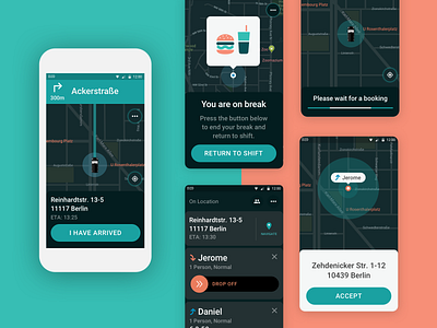 Driver App redesign app design driver app flat ux vector