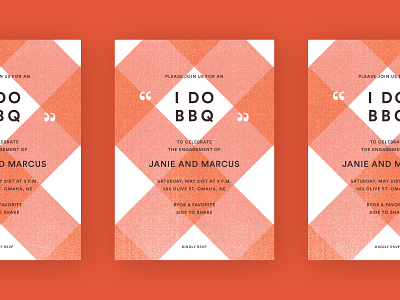 I Do BBQ barbeque bbq checkerboard engagement flannel invitations invite design party picnic stationery texture