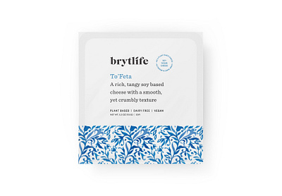 Brytlife Packaging Vegan Feta Cheese bold brand identity branding cheese feta food food packaging graphic design minimal packaging packagingdesign pattern playful vegan watercolor