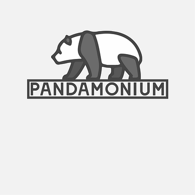 Pandamonium branding design flat icon illustration illustrator logo minimal typography vector