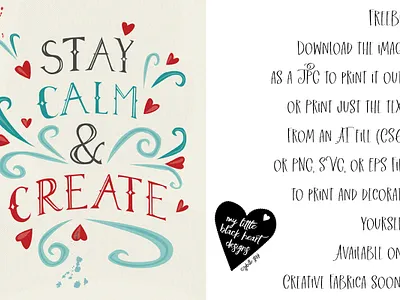 Stay Calm & Create craft project create freebie hand lettering handlettering illustration illustrator art poster stay calm typography