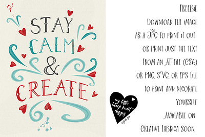 Stay Calm & Create craft project create freebie hand lettering handlettering illustration illustrator art poster stay calm typography