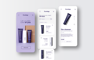 Curology refont mobile ui/ux design illustrator minimal typography ui ux vector visual identity web website