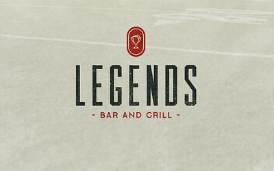 Legends Bar & Grill legends logo restaurant logo sports bar sports restaurant texture type