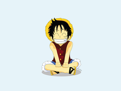 Luffy anime art design draw illustration illustration art illustration design luffy onepiece ui vector