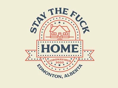 Stay Home badge coronavirus design home house logo