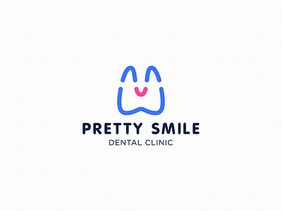 Pretty smile (logo for sale) clinic cute dental clinic dentist logo logo for sale logotype minimalism smile tooth