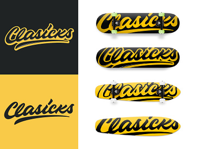 Clasicks - Logo for Clothing Brand from Los Angeles branding calligraphy clothing design fashion font free hand lettering identity lettering logo logotype mark packaging script sketches streetwear type typo typography