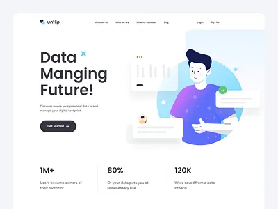 Landing Page Design agency analysis branding business corporate creative agency data data science design digital agency header illustration illustrations logo management research ui ux web website