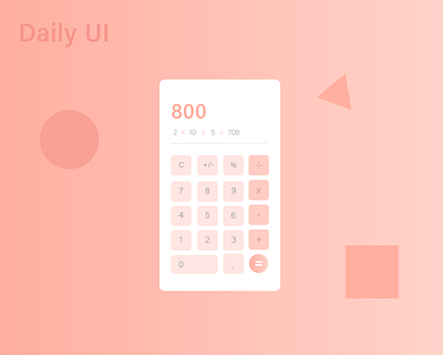 UI Calculator #DailyUI app challenge colors palette dailyui design graphicdesign illustrator ui uichallenge