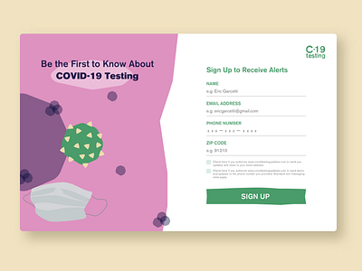 Daily UI, Day 1 – Sign Up coronavirus covid19 login signup