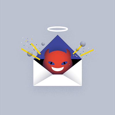 spam angel blog devil digital marketing email email marketing emoji illustration marketing spam vector