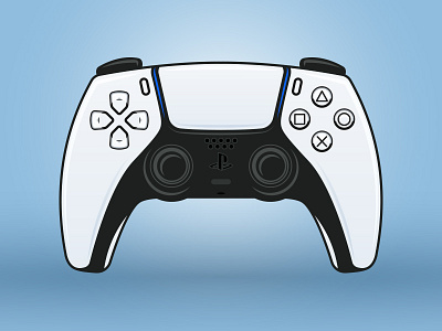 PS5 Gamepad. PlayStation 5 DualSense Controller cartoon console controller dualsense dualshock fanart future futuristic game gamepad gaming illustraion illustrator play player playstation playstation5 ps5 vector wireless