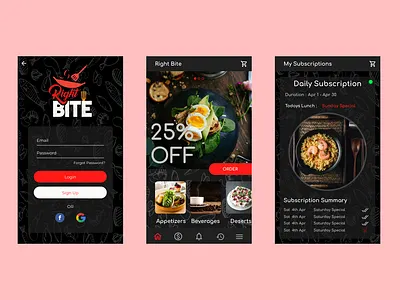 Desktop 3 android app ui design food app restaurant app