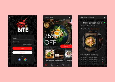 Desktop 3 android app ui design food app restaurant app