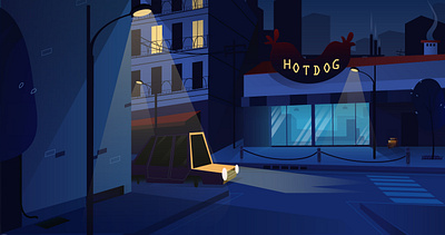 Smoky street 2d adobe illustrator background behance car cartoon illustration city concept dribbble dribbblers gradient illustration illustrator landscape illustration motion night street vector