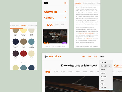 Motorious – KB microinteractions auto automotive beta car classic car classifieds desktop details dropdown knowledgebase learn microinteractions mobile mobile responsive product design sticky nav ui ux visual design