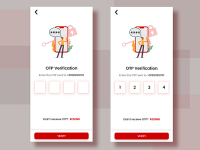 OTP screen illustration otp password reno ui design ux design