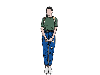 Minimalist School Girl girl schoolgirl minimal drawing