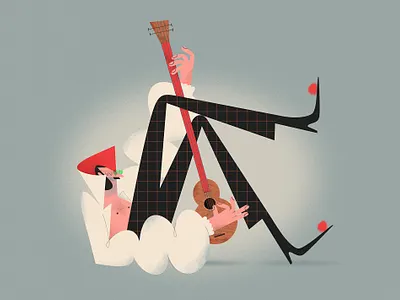 Be cool ;) character design cool funny guitar illustration kids illustration man playing