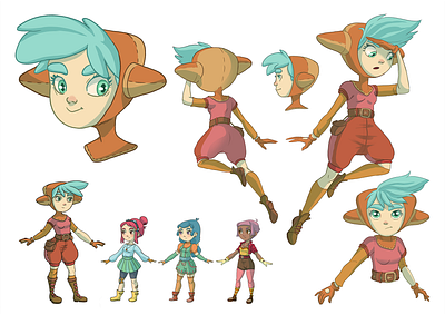 Adventure Girl - Character Design character character art character design character pose character sheet character study costume design digital art fantasy fantasy art illustration turnaround