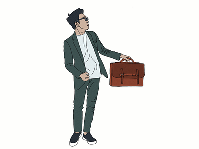 Minimalist Businessman businessman business briefcase