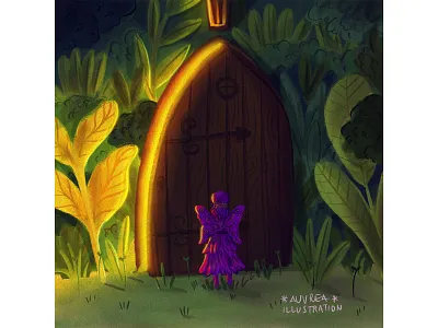 Magical door art artist book illustration children book illustration children illustration door draw fairy fairytale fantasy fantasy art illustration magic