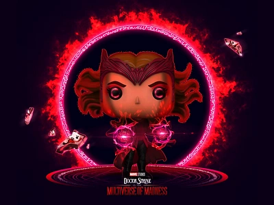 💃👠 𝐆𝐎𝐃𝐖𝐈𝐓𝐂𝐇 💋🔪 animation avengers disney doctor strange elizabeth olsen evil fire funko glass hex magic marvel mcu multiverse red scarlet witch spiderman superhero superpower supervillain