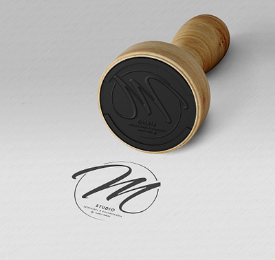 M Studio Cosmetic by Márcia Pereira Stamp branding communication design graphic logo mockup stamp typography