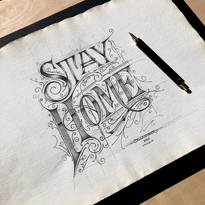 Callivember 2K20 | Stay Home calligraphymasters handlettering hmmproject keepwriting lettering liternictwo pencil stayhome typism