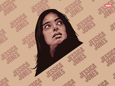 Jessica Jones defenders face illustration jessica jones marvel netflix vectorportrait