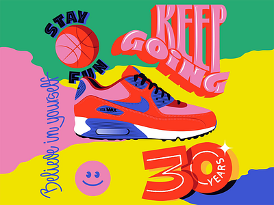 NIKE AIR / STAY FUN adobe art artwork colors design digital illustration illustrator inspiration nike nike air vector