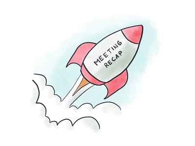 🚀 Send the meeting recap! design illustration illustration design procreate rocket ui watercolor web