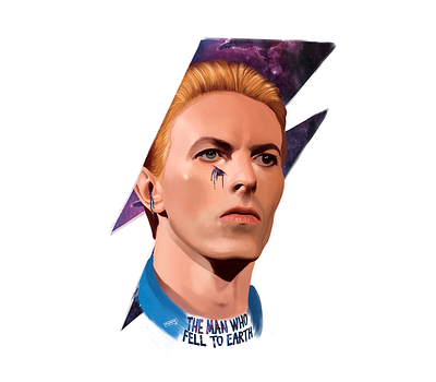 David Bowie Portrait bowie david bowie digital art drawing illustration milkyway portrait starman