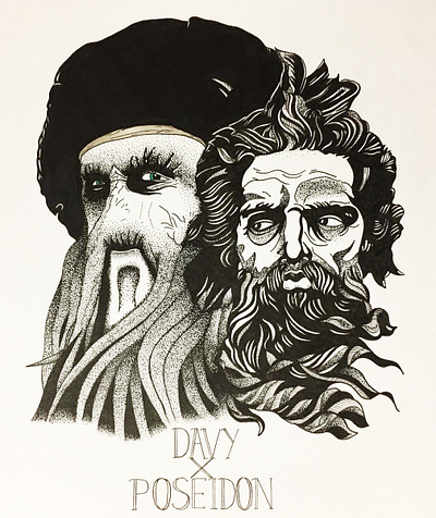 Davy Jones x Poseidon art davyjones drawing drawingart illustration illustrator poseidon sketch