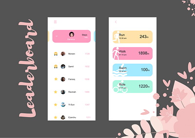 Fitness App Leaderboard - UI 100daysofui adobexd dailyui design ui