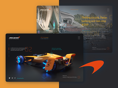 MCLExtreme by McLaren dark theme f1 formula 1 mobile ui motorsport orange ui design