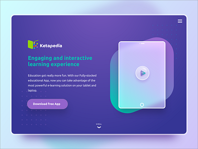 Ketapedia Website flat landing page tablet ux design web design websites