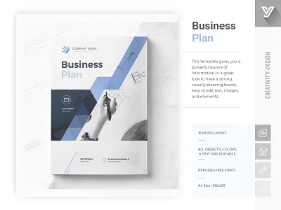 Business Plan a4 agency porposal brand branding brief brochure design business business porposal clean corporate creative design elegant identity indesign indesign templates informational light minimal minimalist