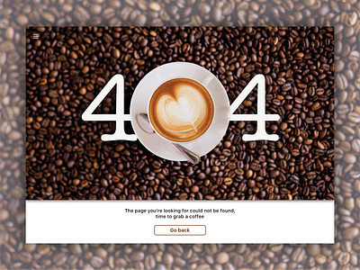 DailyUI 008 - 404 404 404 error 404 error page 404 page coffee coffee bean coffee cup dailyui design error error page screens sketch ui uiux ux uxui