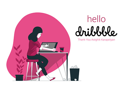 Hello Dribbble branding design illustration minimal ui vector