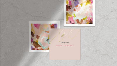 thank you card for artist brand brand identity logo postcard design