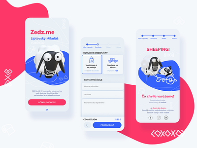 Delivery app Zedz.me 3d 3dillustration app design application blender3d branding covid 19 delivery delivery app icon illustration interface sheep shipping shoping ui ui design visual design