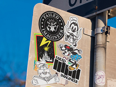 Failed Imagineer Punk Rock Sticker Pack bad brains black flag descendents disney donald duck failed imagineer goofy minnie mouse motorhead punk punk rock ramones sticker stickers