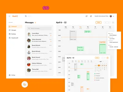 🩺 Clinic calendar | Dashboard [WIP] app booking calendar clinic dashboad design emoji medicine message schedule search ui ux web