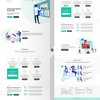 Technology Website PSD Template agency design illustration technology template ui website