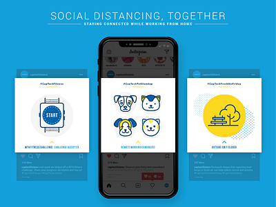 Social Distancing, Together covid covid19 coworker fitness instagram instagram post instagram stories outside parks pets social distancing standup visual design