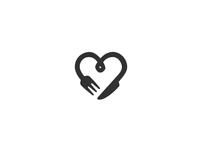 Logo for Mama's Dinner Restaurant branding food fork heart knife logo logos restaurant